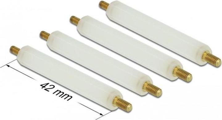 Actual product image Delock Spacer M2.5 x M3, hexagonal, external / external, 42 mm natural 4 pieces