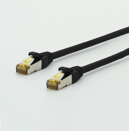 Produktbild TTL an Patchkabel UltraFlex Cat. 6A ISO/IEC, S/FTP (PiMF), hochflexibel, halogenfrei, schwarz, 0,15 m... (CAT6a, 0.15 m)