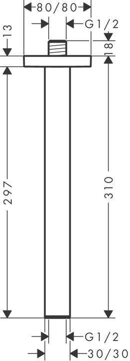 Produktbild hansgrohe Deckenanschluss E, 30 cm, 24339
