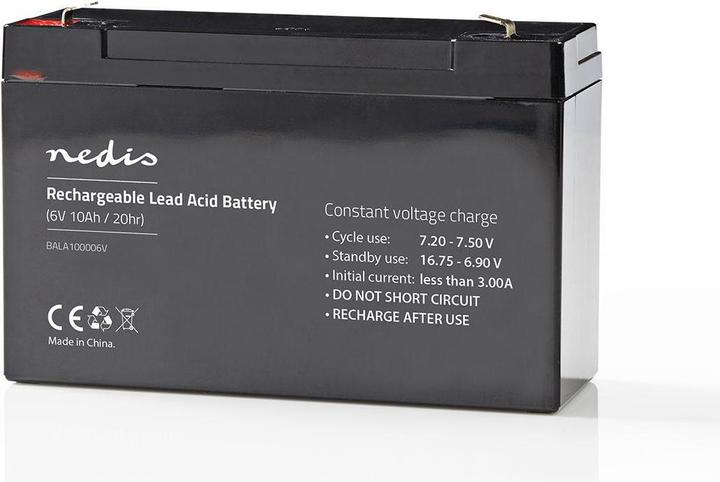 Produktbild Nedis Wiederaufladbarer Wartungsfreie Blei-Akku - Spannung: 6 V - Akku-Kapazität: 10000 mAh - 151 (6 V, 10000 Ah)