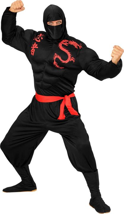 Produktbild Widmann SUPER MUSKEL NINJA (Muskelshirt mit Kapuze, Gesichtsmaske, Hose, Gürtel), XL (XL)