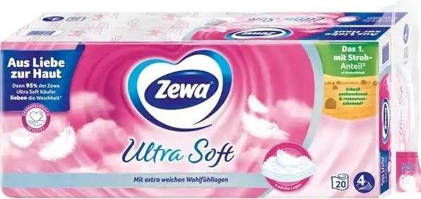 Actual product image Zewa Toilet Paper Ultra Soft 4-ply 20 Rolls (20 x)