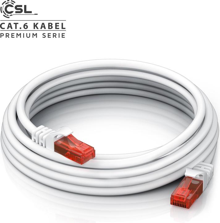 Produktbild CSL CAT.6 Netzwerkkabel - Ethernet Gigabit Lan Kabel RJ45 - Patchkabel - komp. CAT.5 CAT.6 CAT.7 CAT.8 (UTP, CAT6, 1 m)