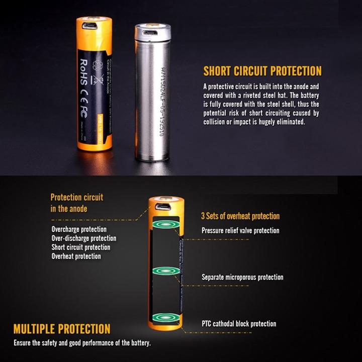 Actual product image Fenix AA LR6 rechargeable battery