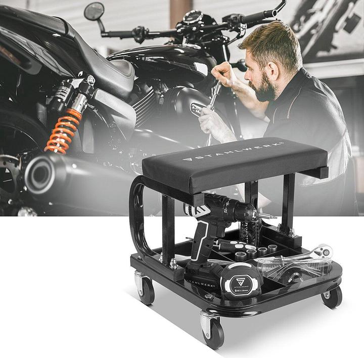 Image du produit Stahlwerk Tabouret d'atelier WRS-35 ST Noir avec capacité de charge de 136 kg Siège d'atelier (1 x)