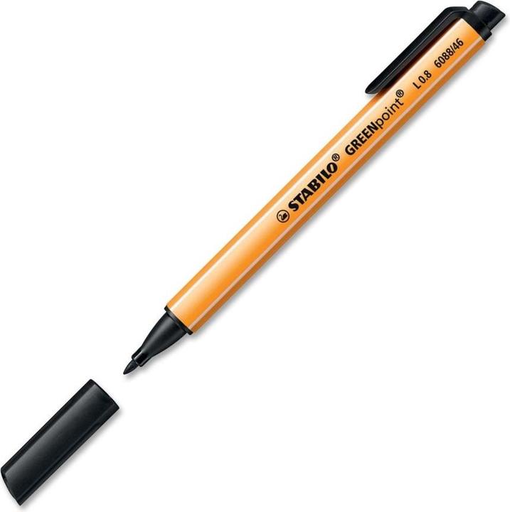 Produktbild STABILO GREENpoint umweltfreundlicher Filzschreiber (Lila, Türkis, Blau, Rot, Grün, Schwarz, 6 x)