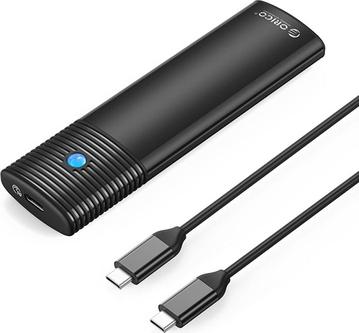Actual product image Orico M.2 SATA/NVMe external drive enclosure, PWDM2-G2-BK-EP, USB-C, 10Gbps (black) (M.2)