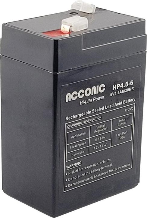 Produktbild Acconic HP4.5-6 Hi-Life Power AGM 6V 4.5Ah USV-Batterie (6 V, 4.50 Ah)