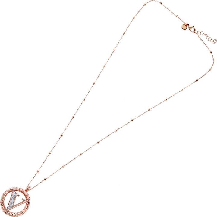Ottaviani Rose gold bronze necklace with silver glitter