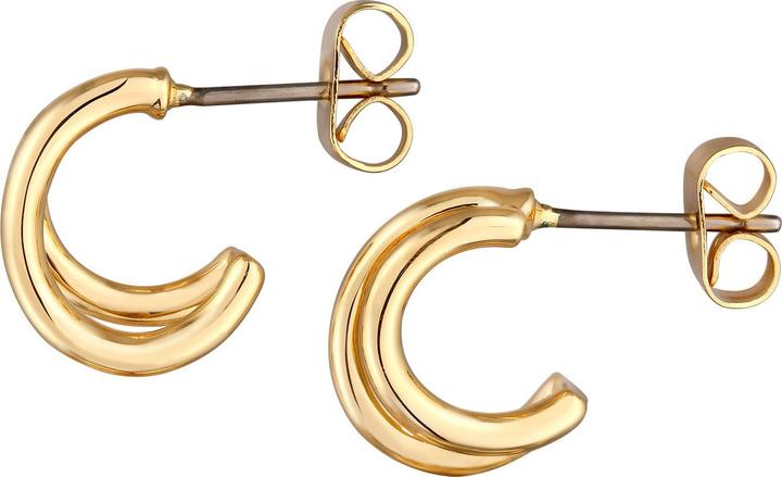 Produktbild Elli Ohrringe Halbcreolen Zweireihig Ohrstecker Damen Farbe Gold (Messing)