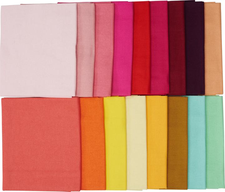 Stafil XXL Stoffpaket Patchy Uni "Rosa-Rot-Orange-Gelb", 17 Zuschnitte à 45 x 55 cm