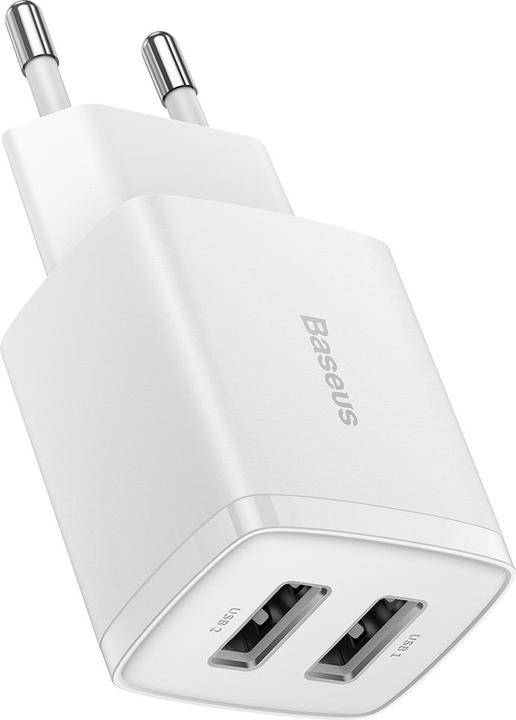 Actual product image Baseus Compact Charger 2U 10.5W EU White (10.50 W)