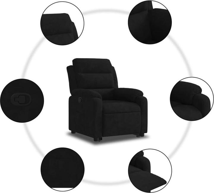 Produktbild VidaXL Relaxsessel Aufstehhilfe Sessel Fernsehsessel Liegesessel Schwarz Samt