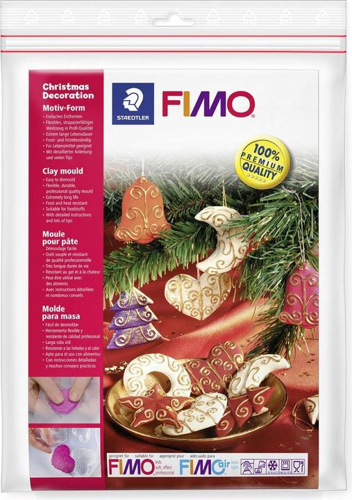 Image du produit Fimo 8742 Moule à motifs, polysachet, "Décorations de Noël", 6 motifs, taille des motifs : 7 x 7 cm