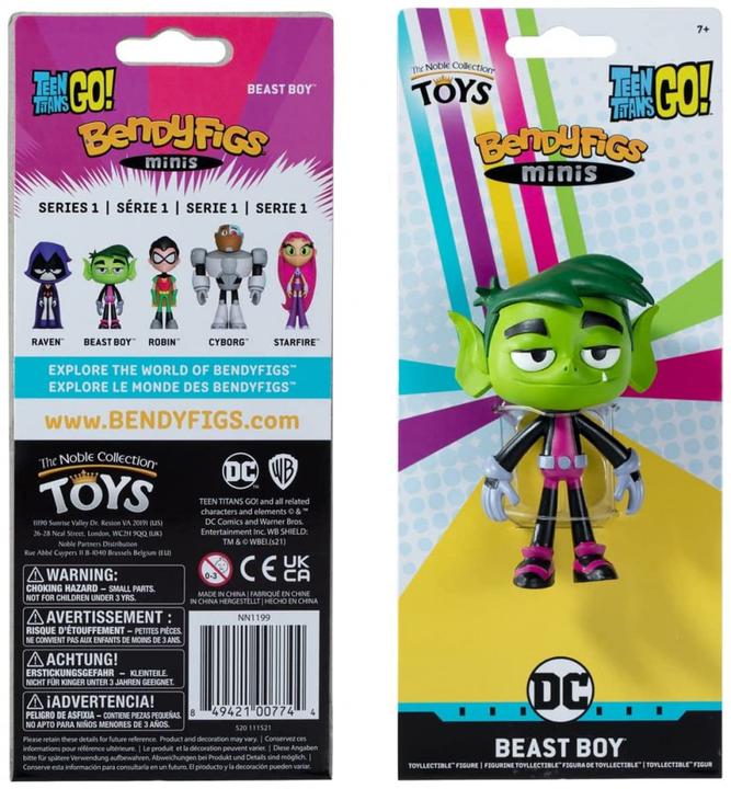 Actual product image Noble Collection Teen Titans Go! figurine flexible Bendyfigs Beast Boy 9 cm