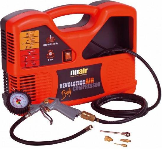 Produktbild Nutool SPRĘŻARKA BEZOLEJOWA BOXY 8Bar 1100W NUAIR (8 Bar, 180 l)