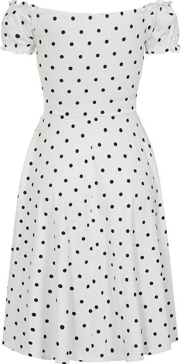 Produktbild Collectif Damenkleid 50er, Sasha Polka Flared, weiss/schwarz (38)