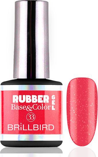 Immagine prodotto BrillBird Gomma Gel Base&Corallo #33 8ml (Corallo #33, Smalto per unghie effetto gel)