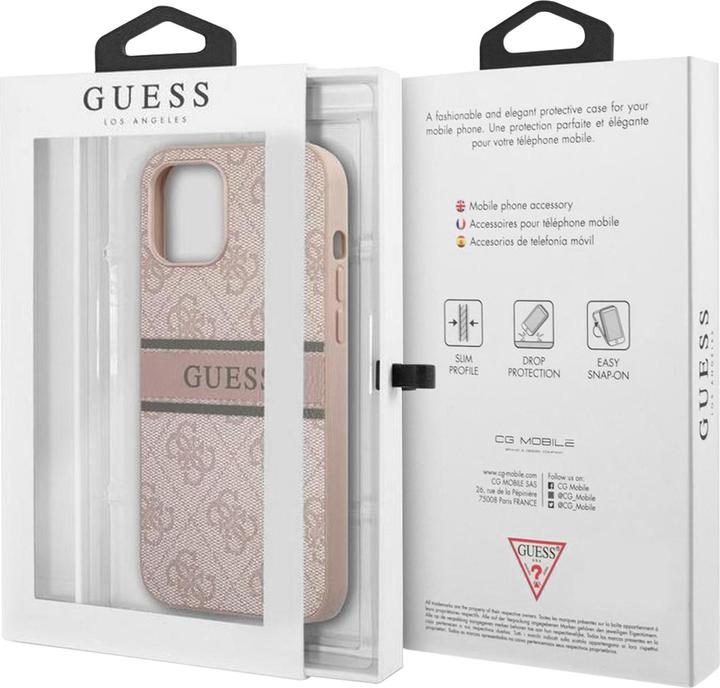 Immagine prodotto Guess Copertina rigida 4G a strisce stampate (Realme 12 Pro+, Apple iPhone 12)