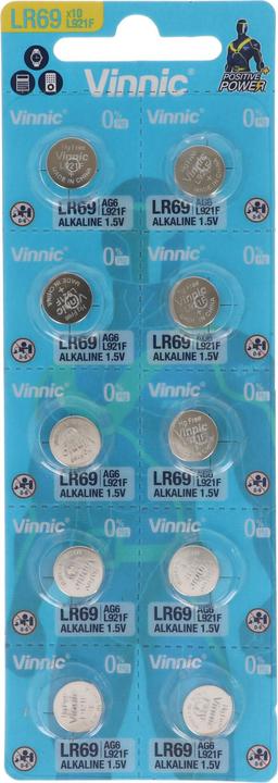 Immagine prodotto Vinnic 10er Pack AG6, LR921, LR69, V371, SR69, L912 F, L912F (10 pz., SR69, 29 mAh)