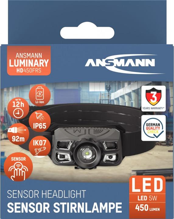 Produktbild Ansmann Stirnlampe HD450FRS wiederaufladbar (450 lm)
