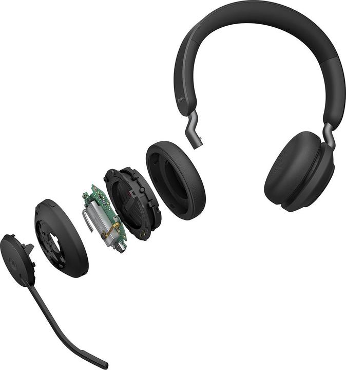 Produktbild Jabra Headset Evolve2 65 Duo UC Schwarz, USB-A, Ladestation (Kabellos, USB-A)