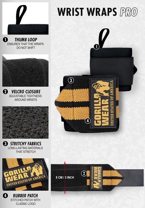 Actual product image Gorilla Wear Wear Wrist Wraps Pro (One size)