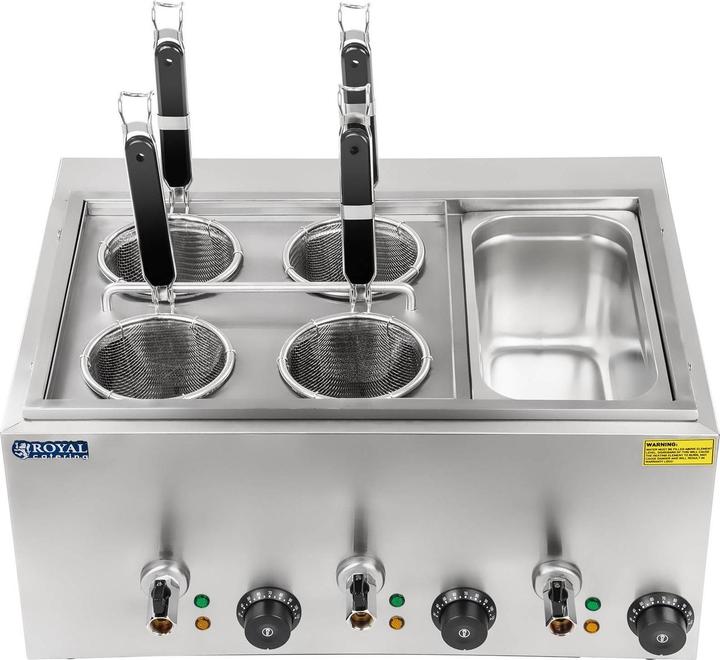 Produktbild Royal Catering Nudelkocher Elektro Pastakocher Teigwarenkocher 4 Körben 1/3 GN 3000 W 230 V