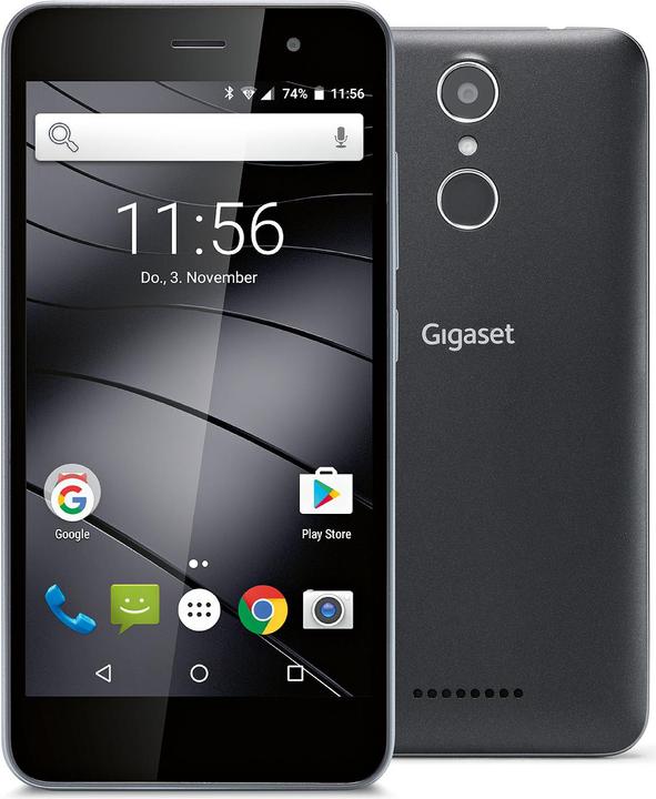 Gigaset Gs160 (16 Go, Noir, 5", Double SIM hybride, 13 Mpx, 4G)