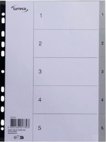 Image du produit Lyreco Register Kunststoff grau 1-5 A4