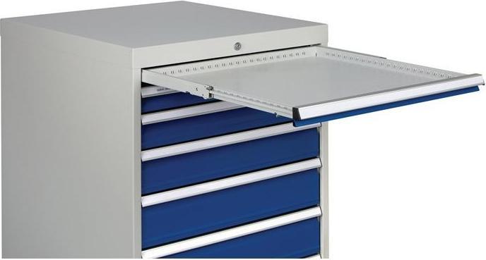 Produktbild Quality Schubladenschrank H1019xB705xT736mm grau/blau 2x75,2x100,2x125,1x300mm Schubl. (80700/1401AV 7035/5 (80 cm, 115 cm)