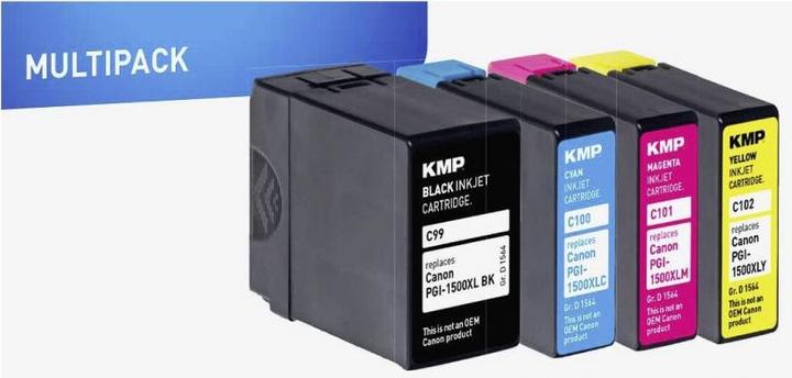 Image du produit KMP Tinte remplacé PGI1500XLBK, C, M, Y (9182B004) (M, C, Y, CF)