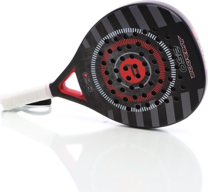 Actual product image Luxtri Padel Racket Jugador 250 Teardrop Shape Grey Red 360g Fibreglass EVA Padel Tennis