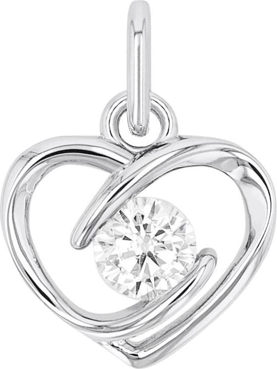 Amor Anhänger für Damen, 925 Sterling Silber, Zirkonia synth. | Herz (Silber 925)