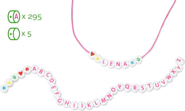 Produktbild Lena Holz-Buchstabenperlen, weiss/rosa, 300-tlg., Beutel