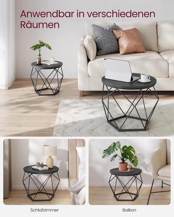 Produktbild Vasagle Runder Couchtisch 2er-Set mit abnehmbarer Platte, LCT041B22