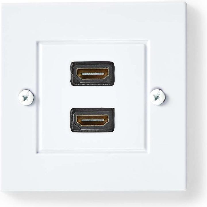 Image du produit Nedis Prise murale HDMI™ | 2x HDMI™ femelle | 4K@60Hz | HDMI™ femelle | Noir | 18 Gbps | Plaqué or | Um (0.09 m, HDMI)