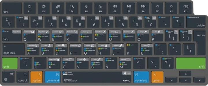 JCPAL Verskin Adobe Photoshop Shortcuts Keyboard Cover for MacBook Pro 14"/16" (M1 2021/M2 2023), MacBook