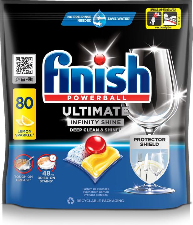 Image du produit Finish Ultimate Infinity Shine Citron (Cachets, 80 Cycles de lavage)