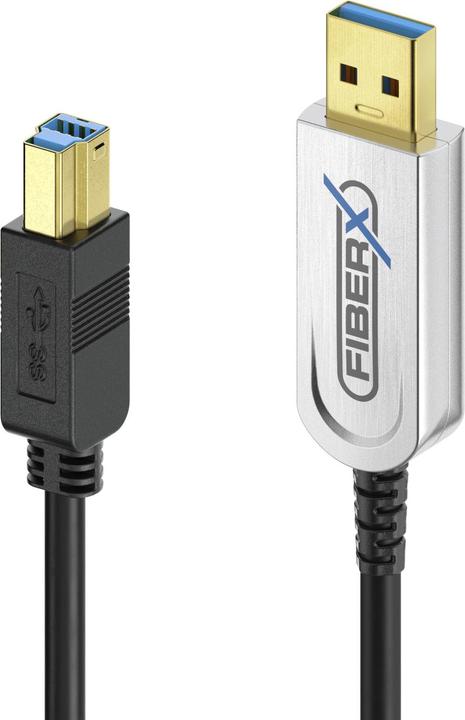 Produktbild Purelink USB 3.1-Kabel Gen2, Fiber, 10Gbps, A-B 30m Schwarz (30 m, USB 3.2 Gen 2, USB 3.2 Gen 1)