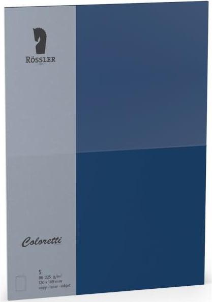 Actual product image Rössler Coloretti Cards B6 Jeans Pack of 5 Unfolded for Self Design (5 pcs.)