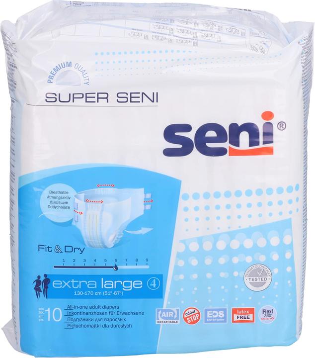 Produktbild Seni Super Extra Large Windel f. Erwachs. Gr.4 Tag, 10 St (10 x, XL)