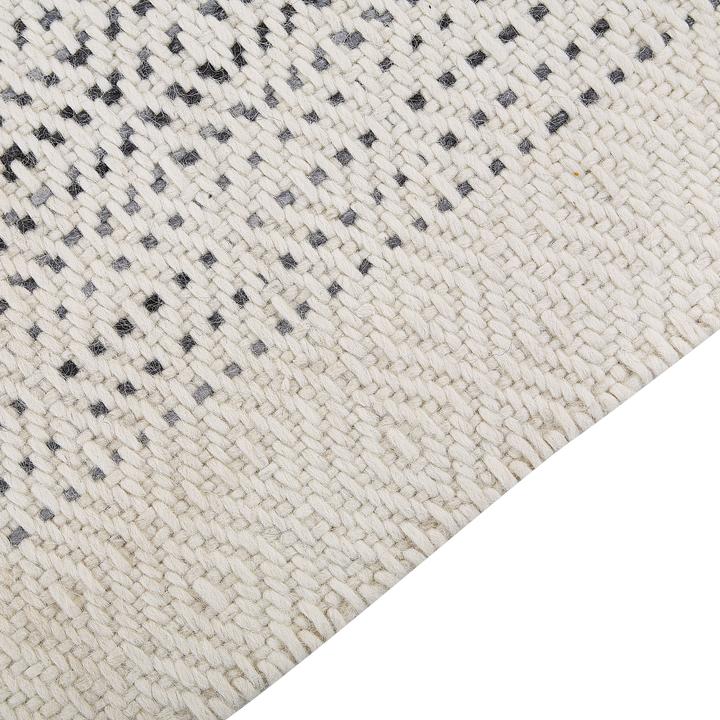 Actual product image Beliani Wool Carpet White/Grey 80 x 150 cm OMERLI (80 x 150 cm)