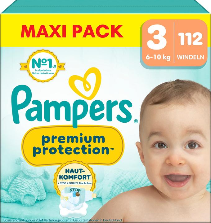 Pampers Premium Protection (Size 3, Monthly box, 112 Piece)