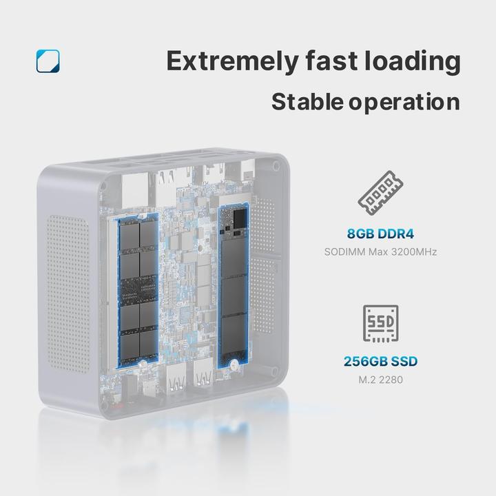 Image du produit Bosgame Mini-PC mit Intel Alder Lake-N95 Prozessor (8.19 Go, 268.44 Go)