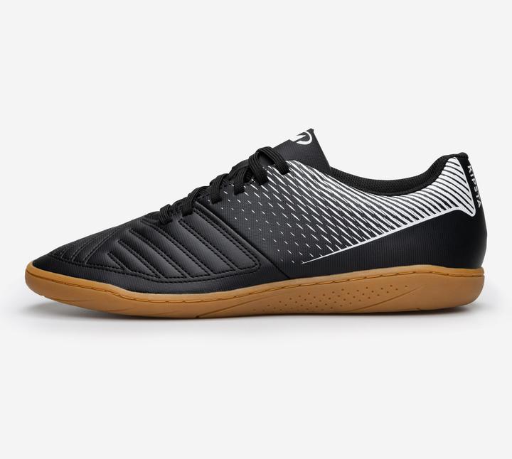 Kipsta Fussball Hallenschuhe Futsal - 100 schwarz/karamell (39)