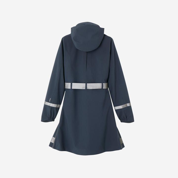 Btwin Regentrenchcoat City 940 wasserdicht Damen marineblau