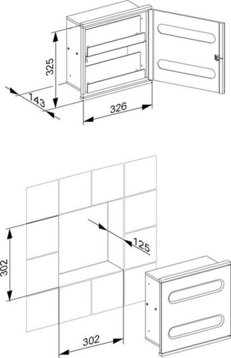 Actual product image Keuco Module Washbasin 2 PLAN INTEGRAL 2 Paper dispenser vc/we re