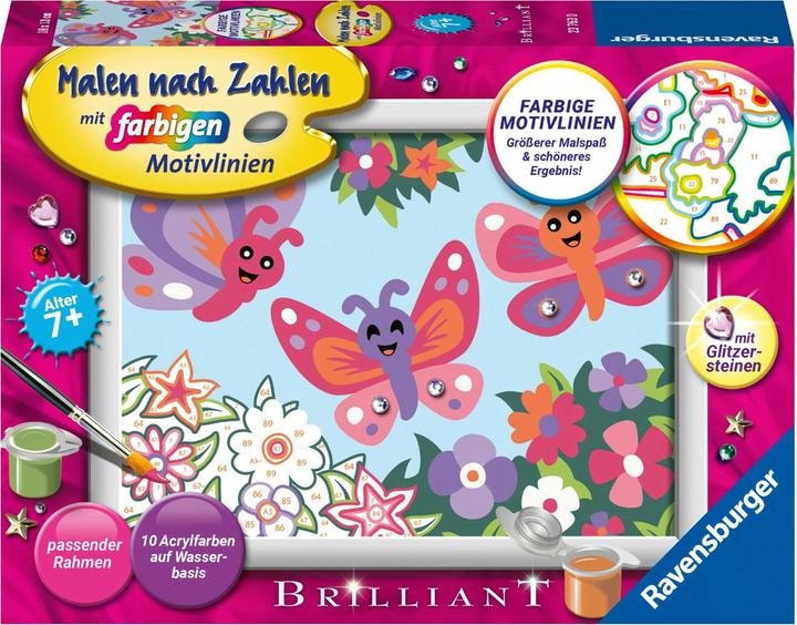 Produktbild Ravensburger Malen nach Zahlen 23763 - Fröhliche Schmetterlinge - Kinder ab 7 Jahren