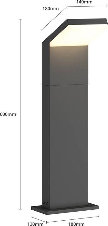 Immagine prodotto Arcchio Lampada da giardino Yolena H60 Grigio scuro/Bianco (1700 lm, IP65)